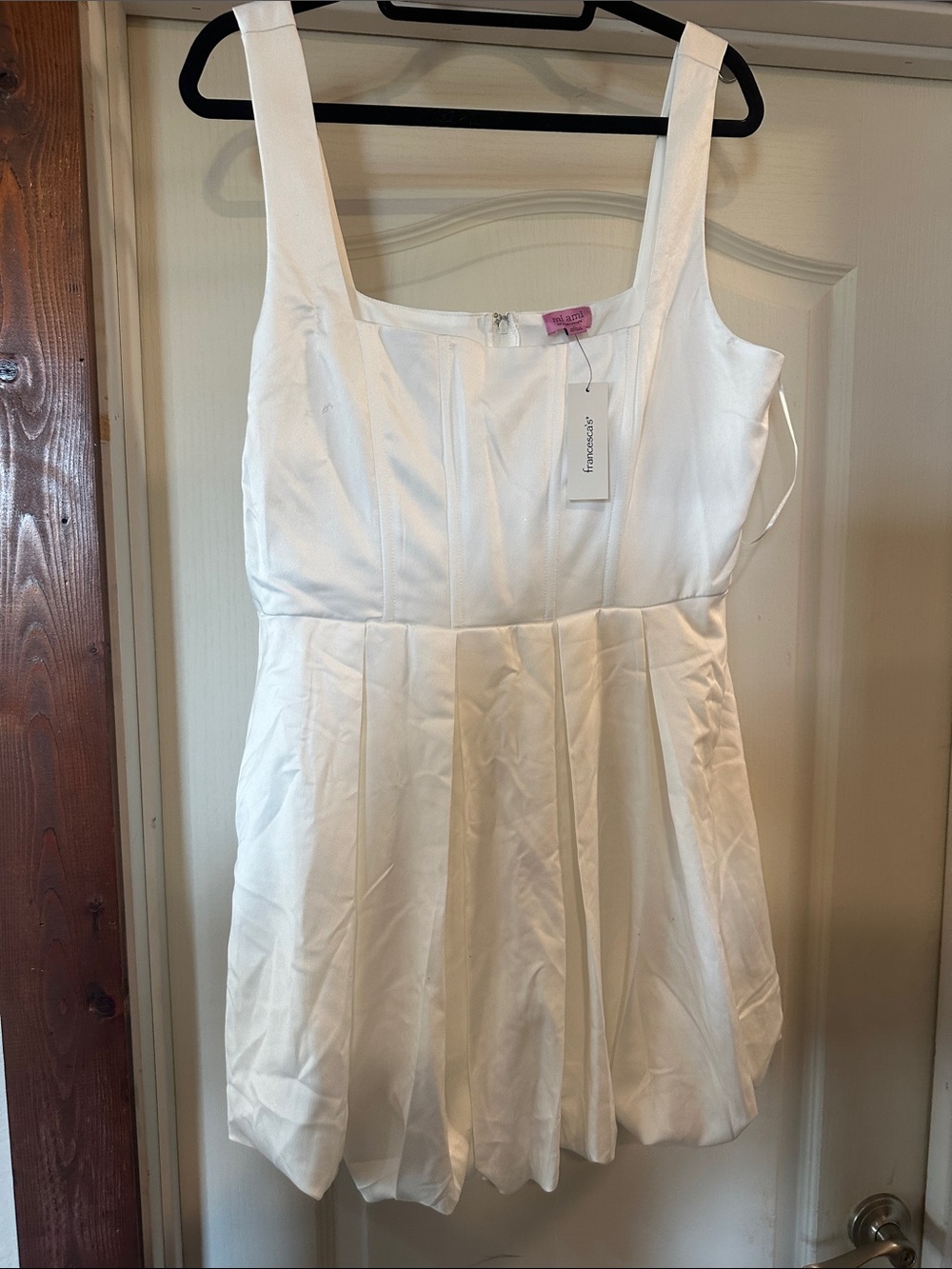 White Womens Pleated Sundress - Francesca's Collections